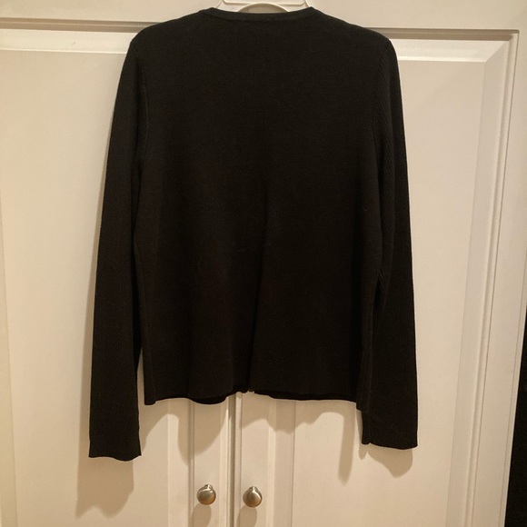 [ FINAL price ] Faux Leather Shoulders Zip Up Cardigan - Picture 3 of 5